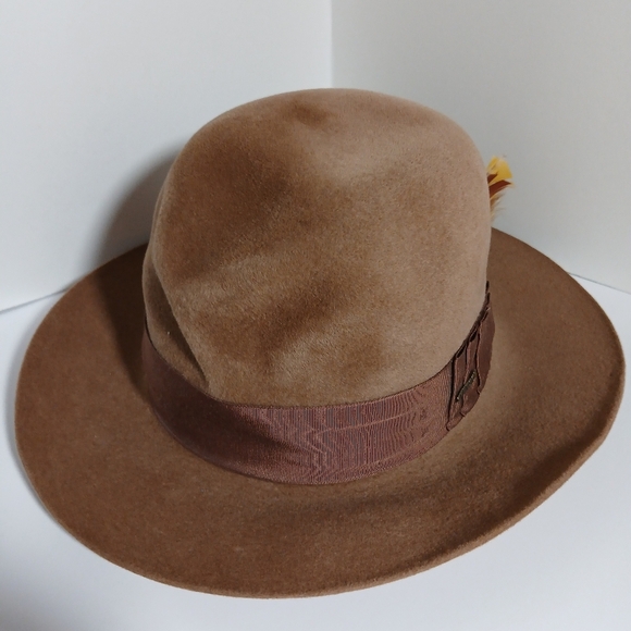 STETSON Vintage Canadian Velour THE PLAYBOY Hat Genuine Leather - Picture 3 of 12